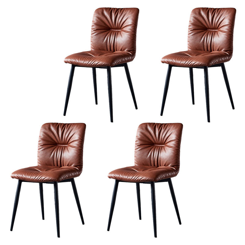 Silla moderna comedor silla sin brazos con patas de metal para cocina