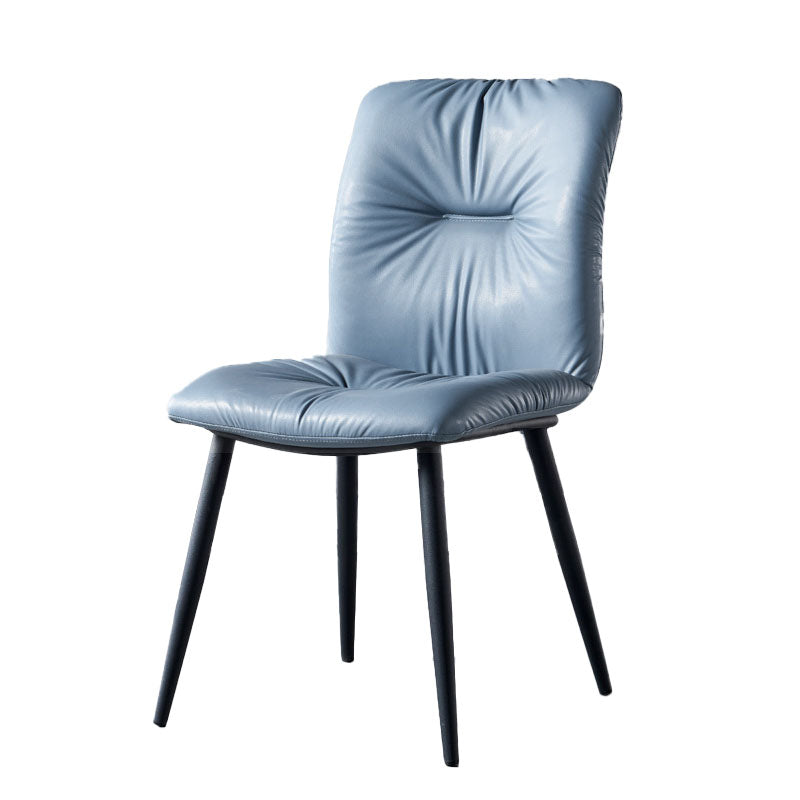 Silla moderna comedor silla sin brazos con patas de metal para cocina