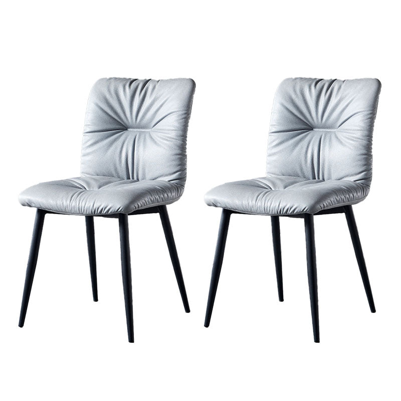 Silla moderna comedor silla sin brazos con patas de metal para cocina