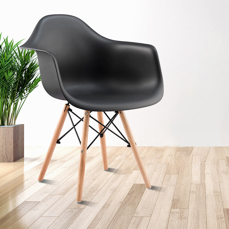 Modern Chairs Dining Arm Chairs with Wooden Legs for Kitchen