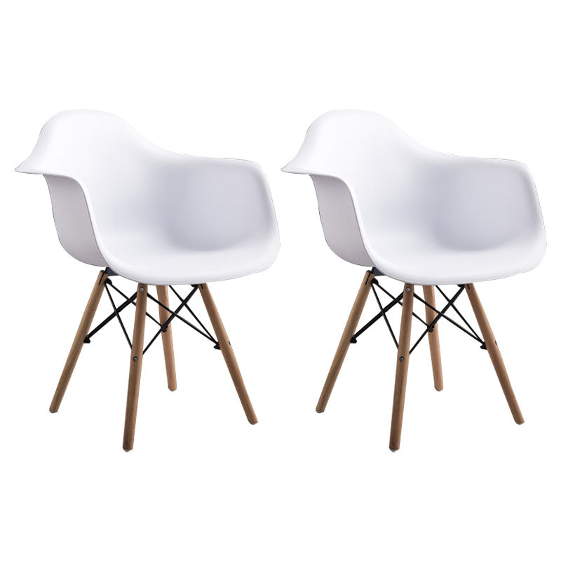 Modern Chairs Dining Arm Chairs with Wooden Legs for Kitchen