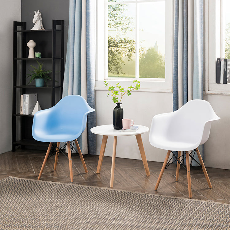 Modern Chairs Dining Arm Chairs with Wooden Legs for Kitchen