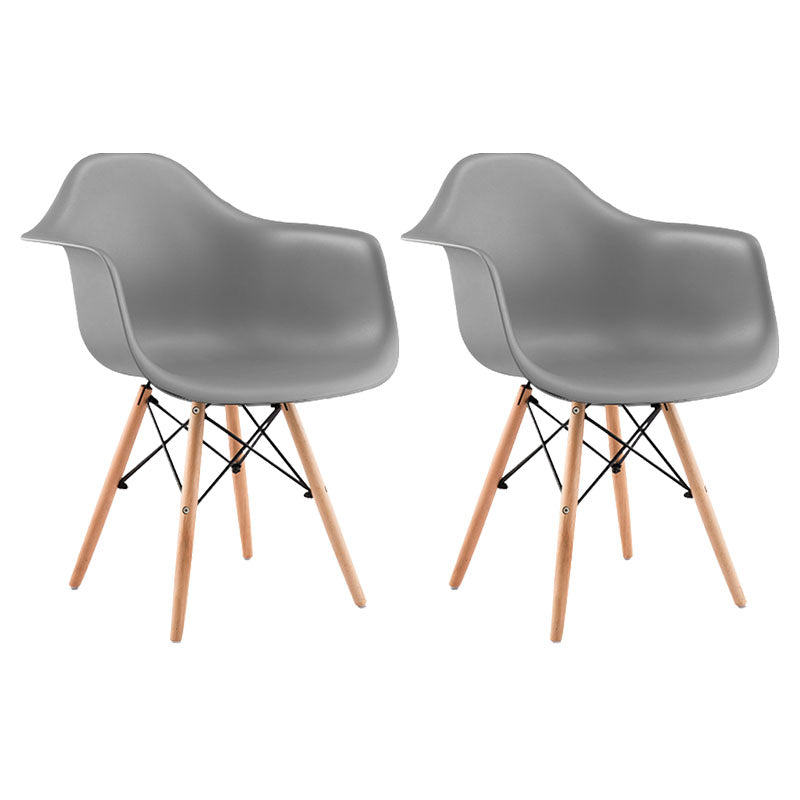 Modern Chairs Dining Arm Chairs with Wooden Legs for Kitchen