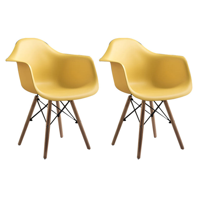 Modern Chairs Dining Arm Chairs with Wooden Legs for Kitchen