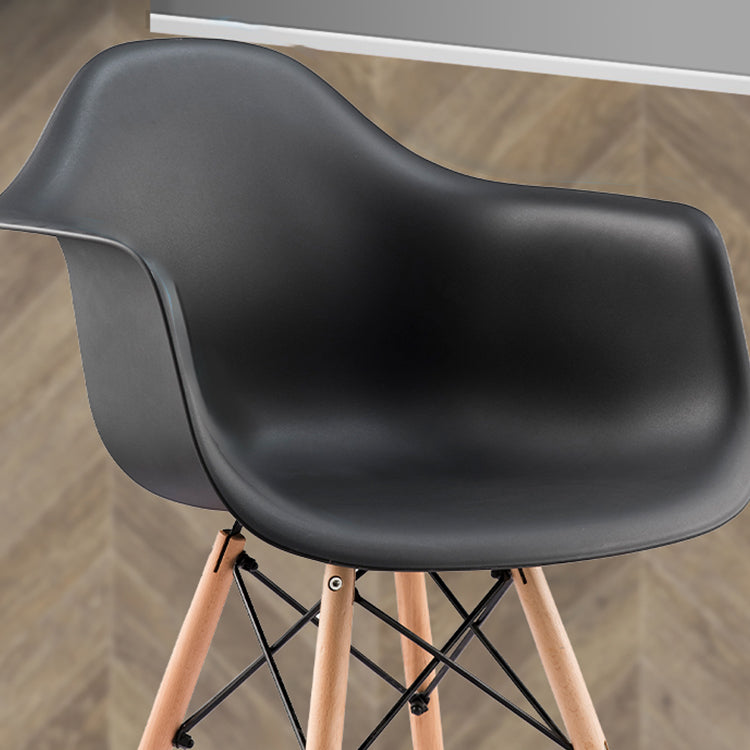 Modern Chairs Dining Arm Chairs with Wooden Legs for Kitchen
