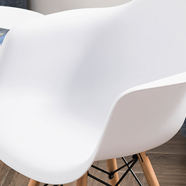 Modern Chairs Dining Arm Chairs with Wooden Legs for Kitchen