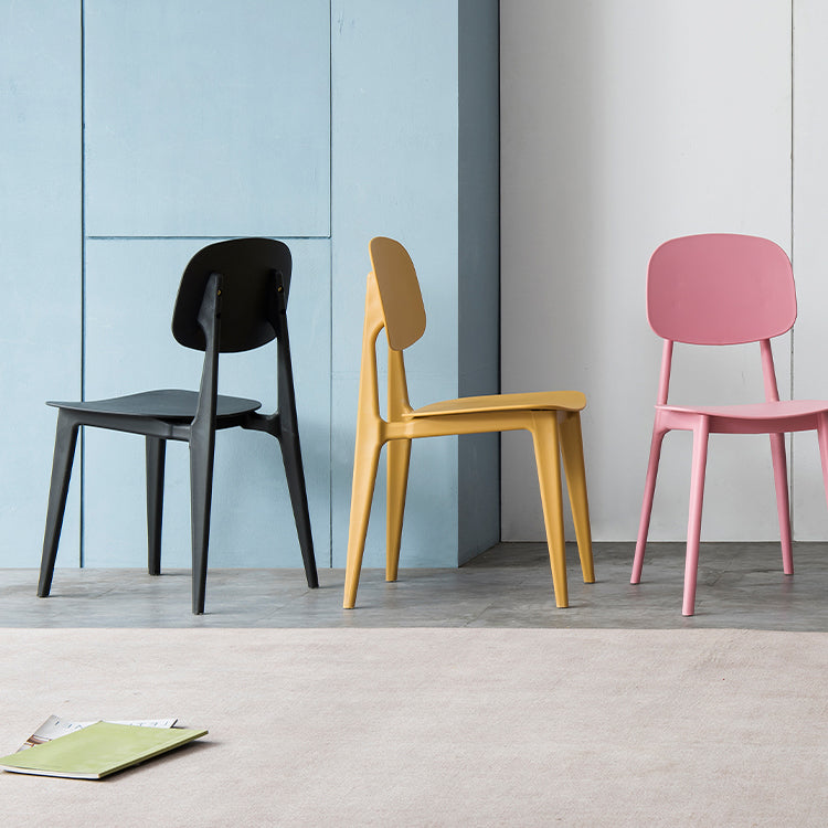 Silla moderna comedor silla sin brazos con patas de plástico para cocina