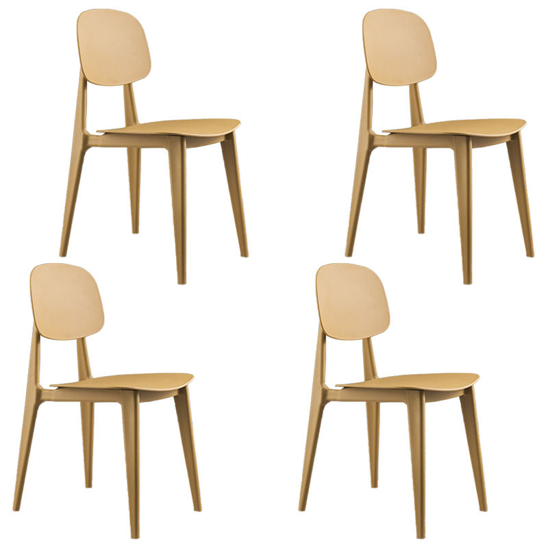Silla moderna comedor silla sin brazos con patas de plástico para cocina