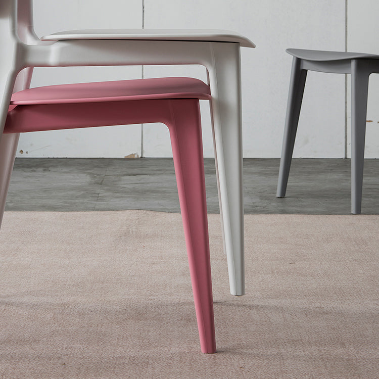 Silla moderna comedor silla sin brazos con patas de plástico para cocina