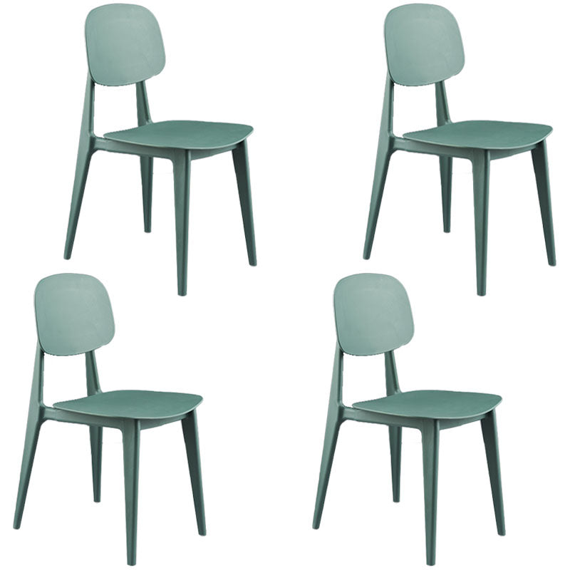 Silla moderna comedor silla sin brazos con patas de plástico para cocina