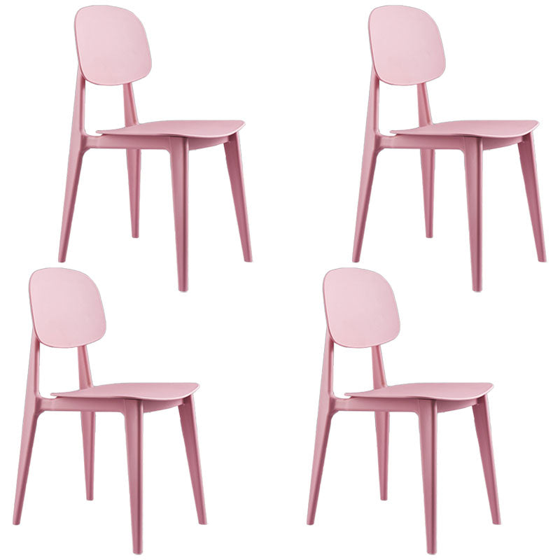 Silla moderna comedor silla sin brazos con patas de plástico para cocina