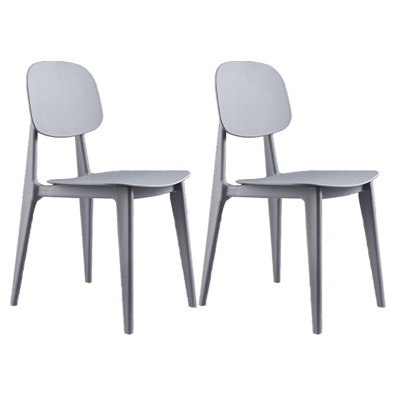 Silla moderna comedor silla sin brazos con patas de plástico para cocina