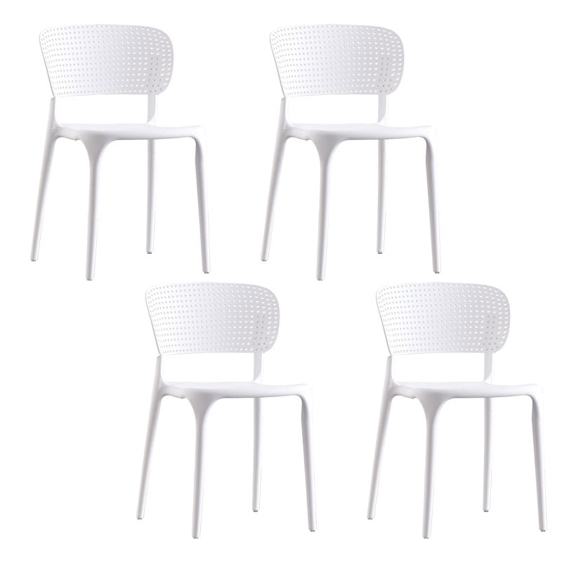 Plástico colorido que cena la silla lateral trasera abierta del estilo nórdico de las sillas sin brazos