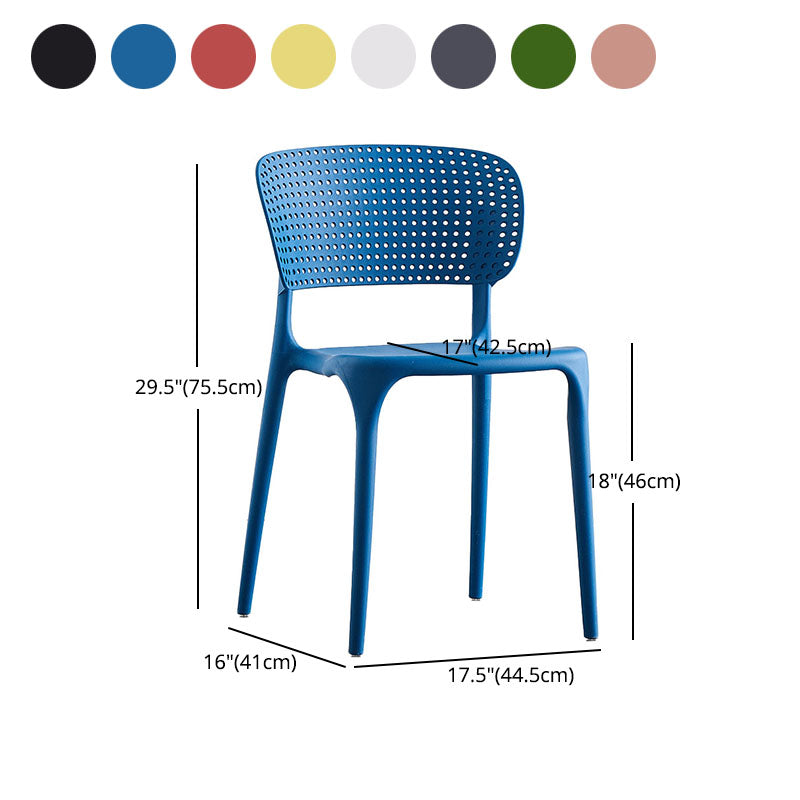 Plástico colorido que cena la silla lateral trasera abierta del estilo nórdico de las sillas sin brazos