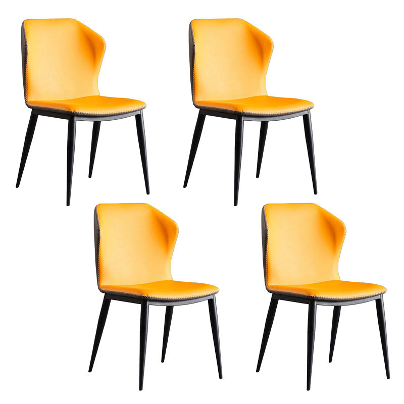 Sillas de comedor industriales de piel sintética, silla Wingback Parsons para cocina