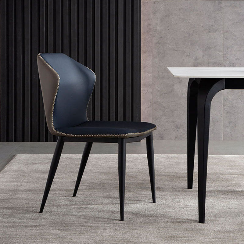 Sillas de comedor industriales de piel sintética, silla Wingback Parsons para cocina