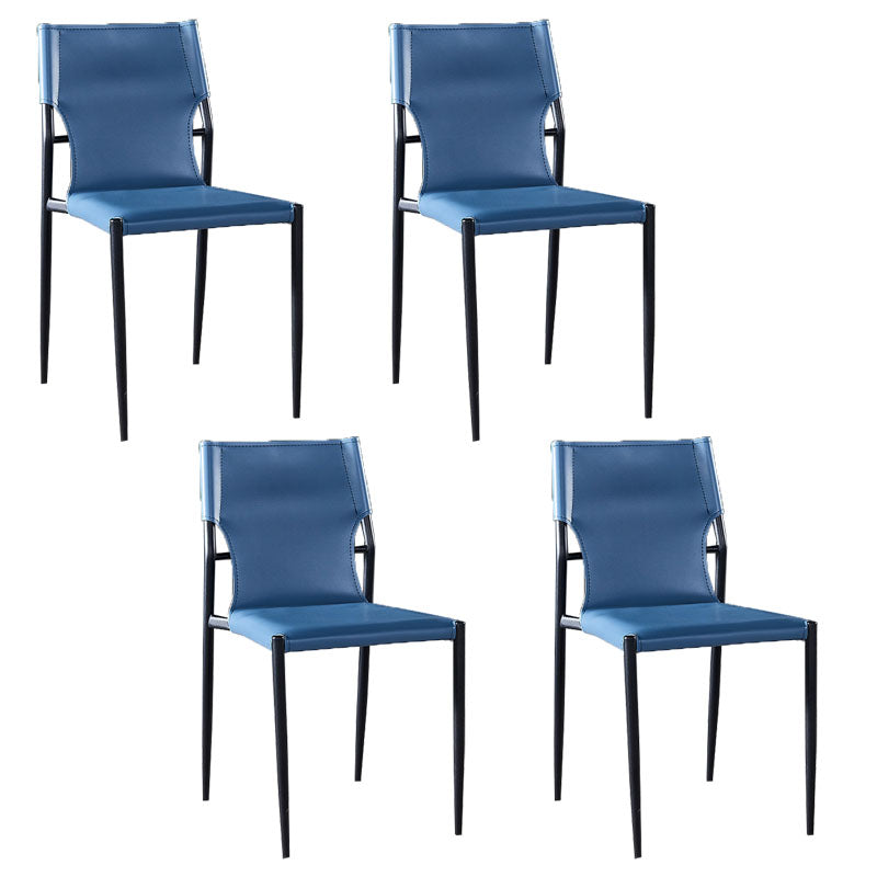 Silla con respaldo sólido sin brazos de estilo industrial para cocina, silla lateral de comedor de cuero