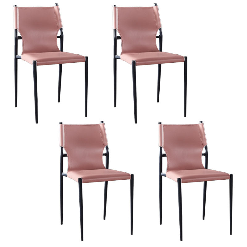 Silla con respaldo sólido sin brazos de estilo industrial para cocina, silla lateral de comedor de cuero