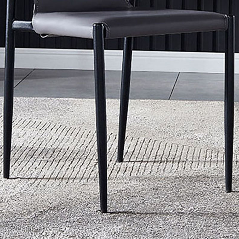 Silla con respaldo sólido sin brazos de estilo industrial para cocina, silla lateral de comedor de cuero