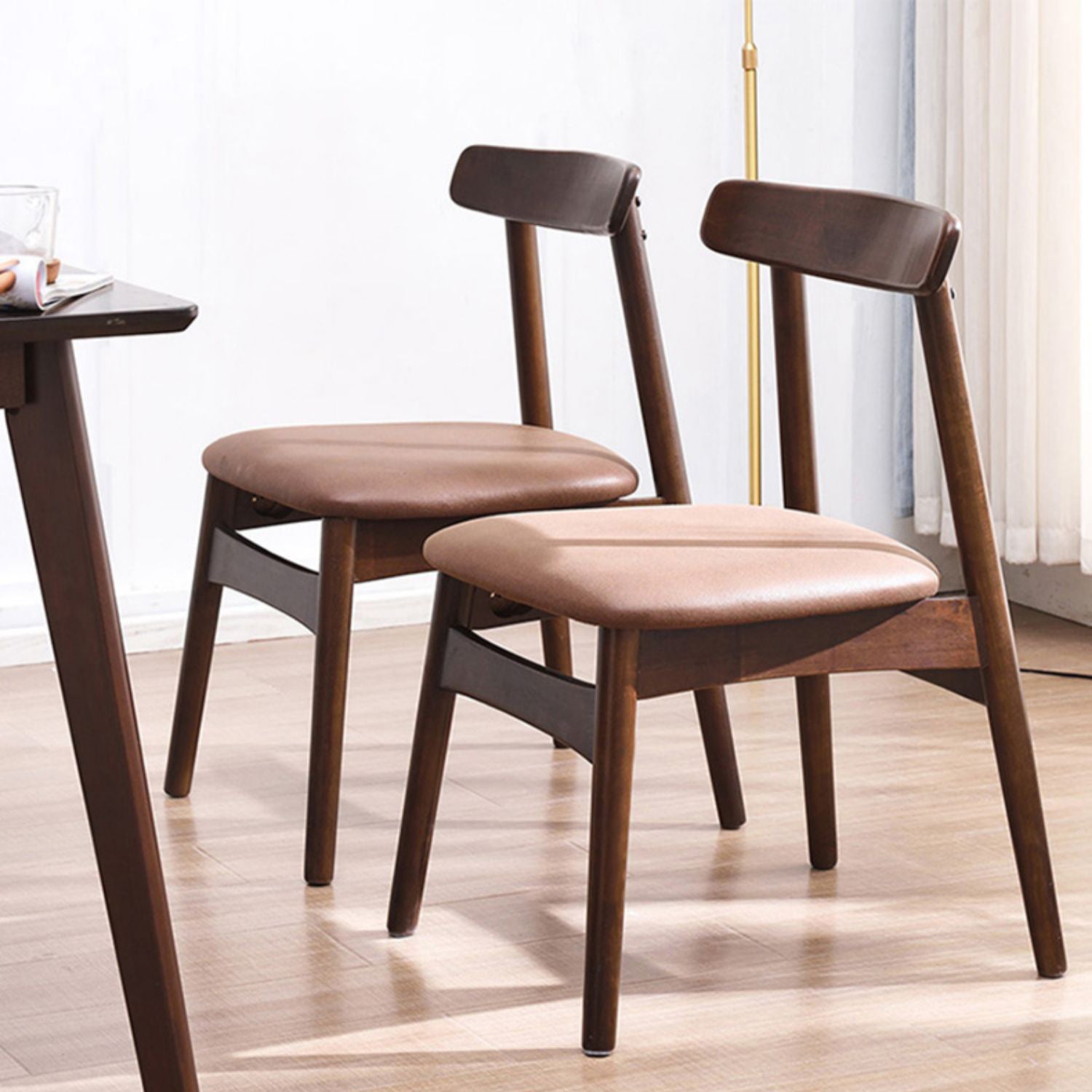 Silla lateral de madera industrial para comedor, cocina, silla con respaldo abierto