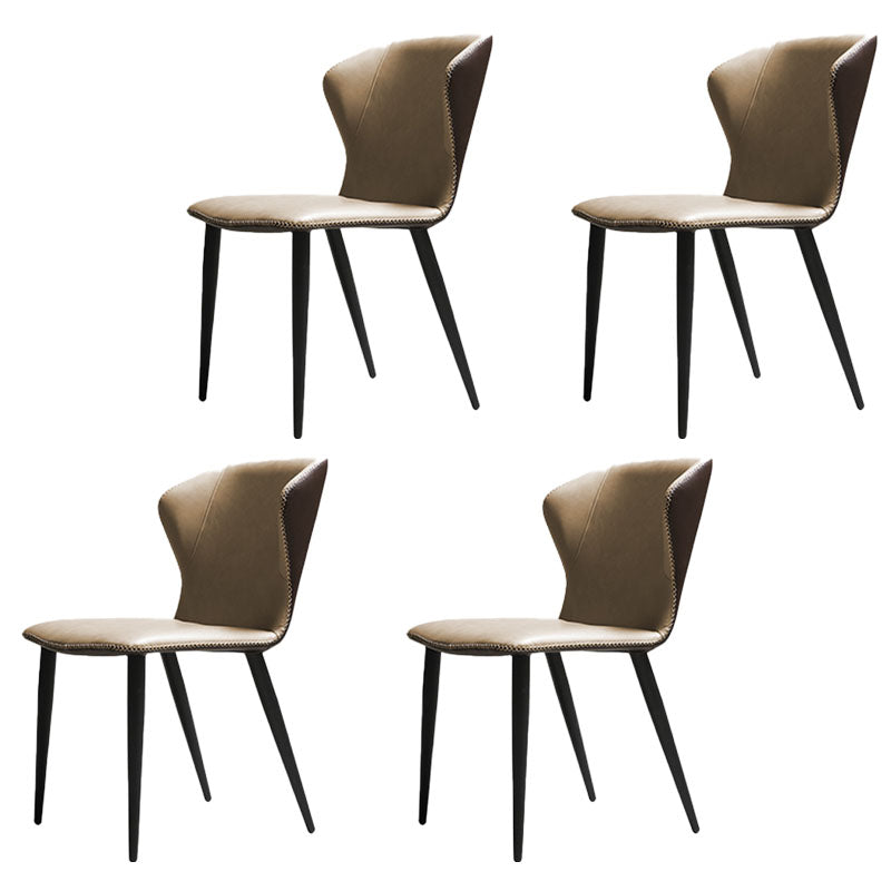 Silla industrial Parsons con respaldo sin brazos para cocina, sillas de comedor de piel sintética