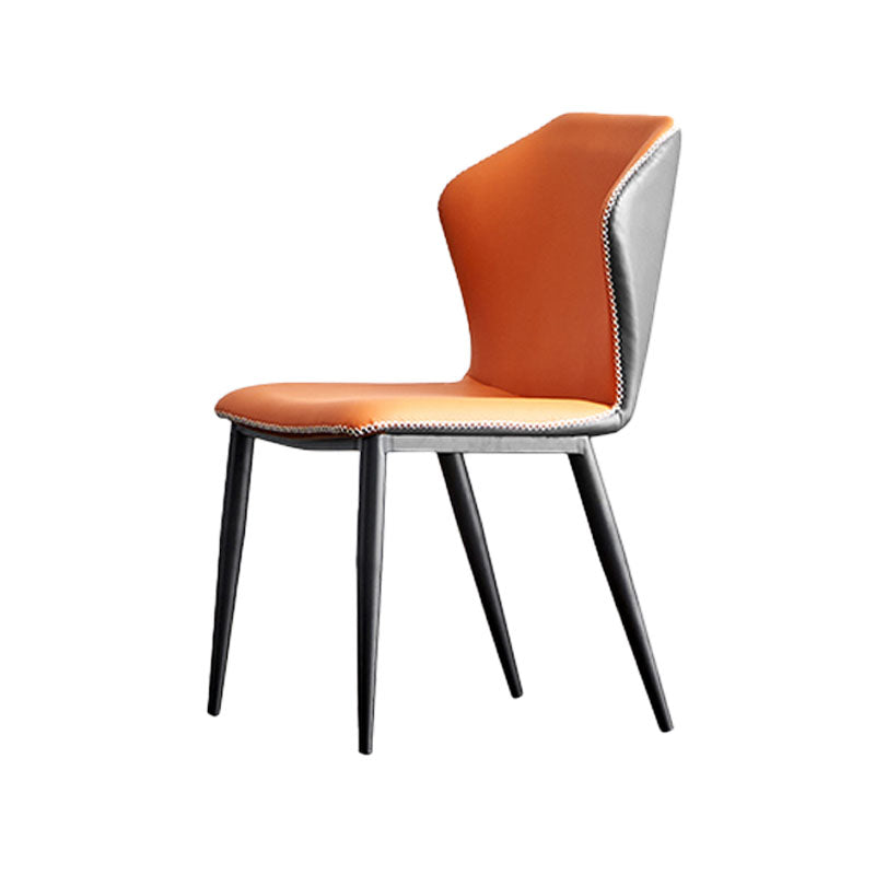 Silla industrial Parsons con respaldo sin brazos para cocina, sillas de comedor de piel sintética