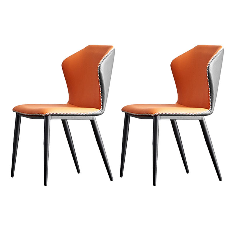 Silla industrial Parsons con respaldo sin brazos para cocina, sillas de comedor de piel sintética