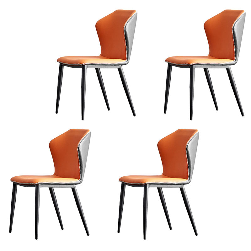Silla industrial Parsons con respaldo sin brazos para cocina, sillas de comedor de piel sintética