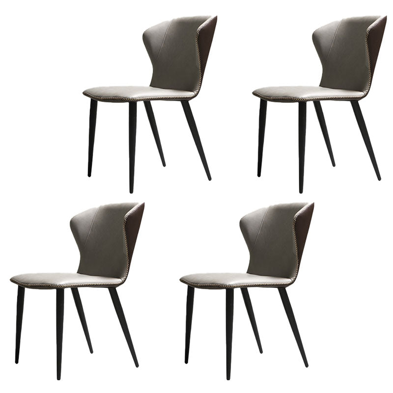 Silla industrial Parsons con respaldo sin brazos para cocina, sillas de comedor de piel sintética
