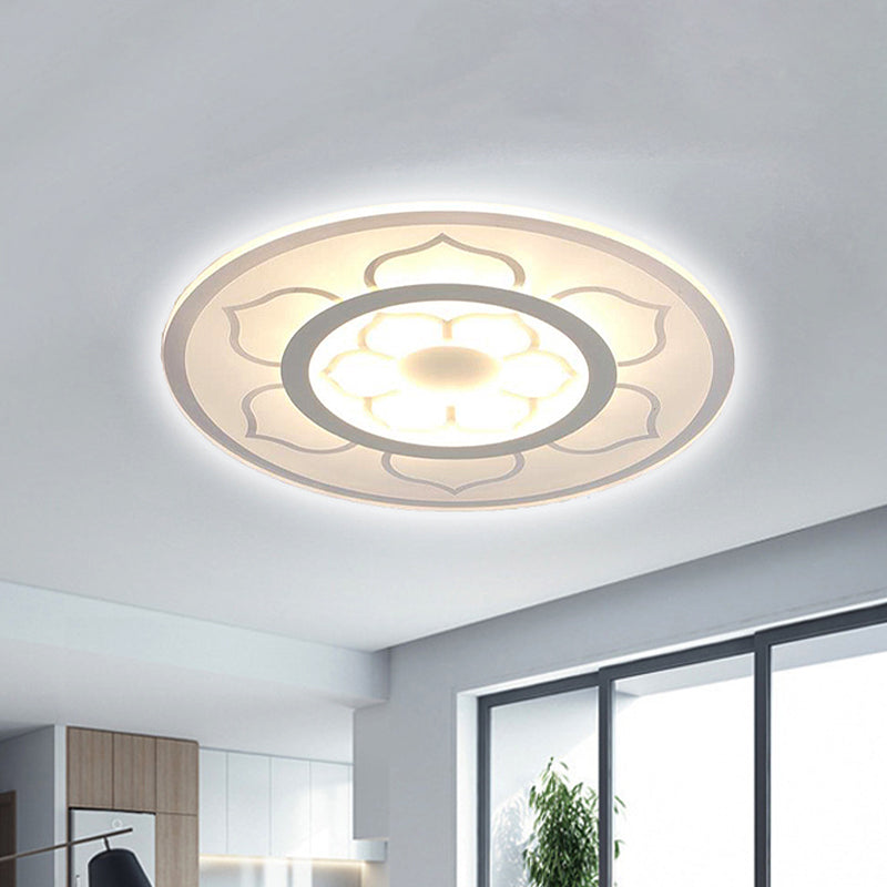 Acrylic Lotus Flush Mount Lamp Simple LED 8"/16.5"/20.5" Wide Ceiling Flush Light in Warm/White Light