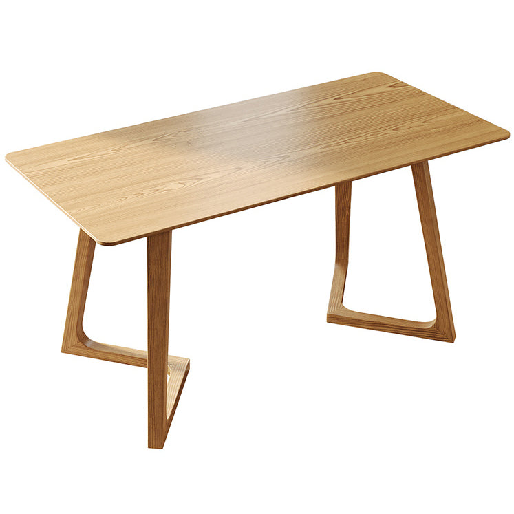 Moderne dennenhouttafel voor restaurant rechthoek binnen tafel met dubbele voetstuk