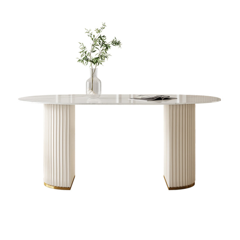 Glam Standard Sintered Stone Dining Table Oval Shape Dining Table for Kitchen