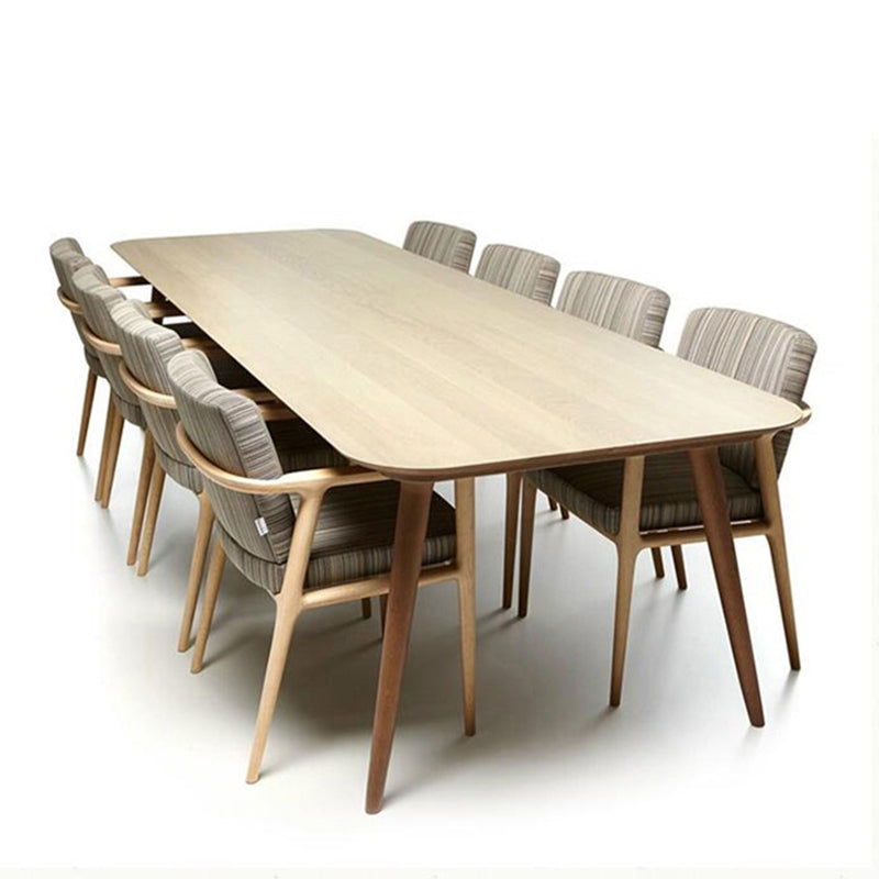 Solid Wood Contemporary Rectangle Dining Table Pine Wood Top Table with Legs