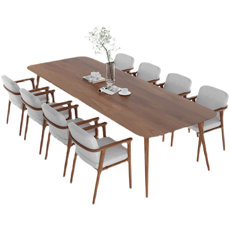 Solid Wood Contemporary Rectangle Dining Table Pine Wood Top Table with Legs