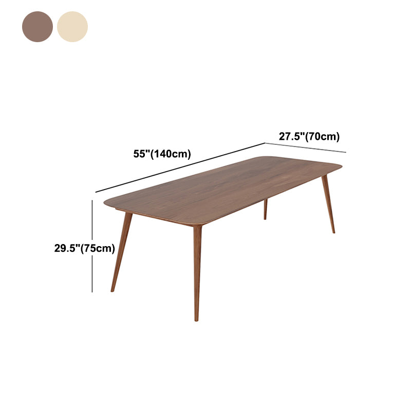 Solid Wood Contemporary Rectangle Dining Table Pine Wood Top Table with Legs
