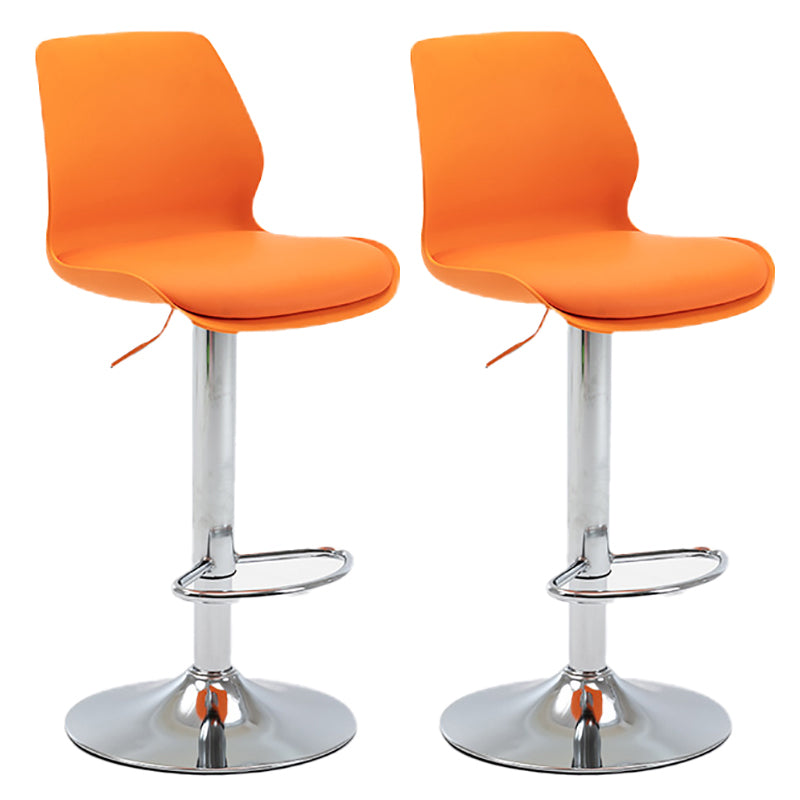 Height Adjustable Leather Barstool Industrial Counter Stool with Backrest