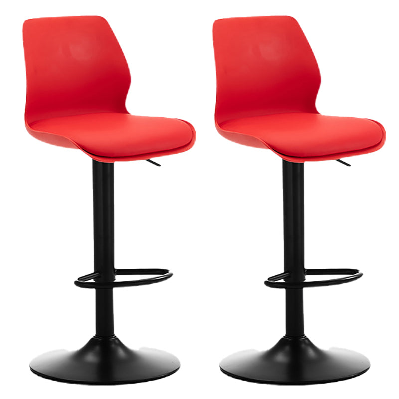 Height Adjustable Leather Barstool Industrial Counter Stool with Backrest