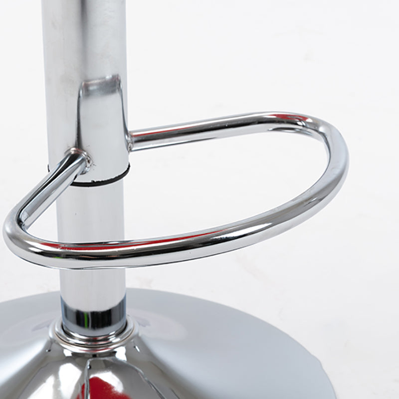 Height Adjustable Leather Barstool Industrial Counter Stool with Backrest