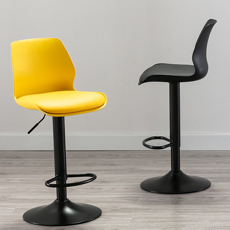 Height Adjustable Leather Barstool Industrial Counter Stool with Backrest