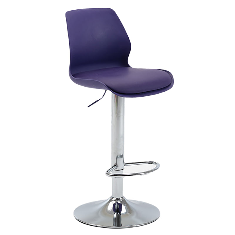 Height Adjustable Leather Barstool Industrial Counter Stool with Backrest