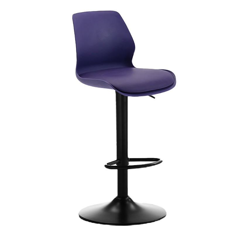 Height Adjustable Leather Barstool Industrial Counter Stool with Backrest