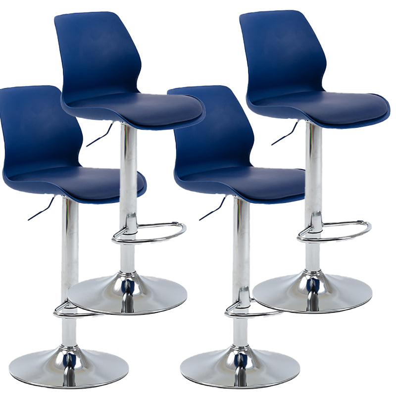 Height Adjustable Leather Barstool Industrial Counter Stool with Backrest