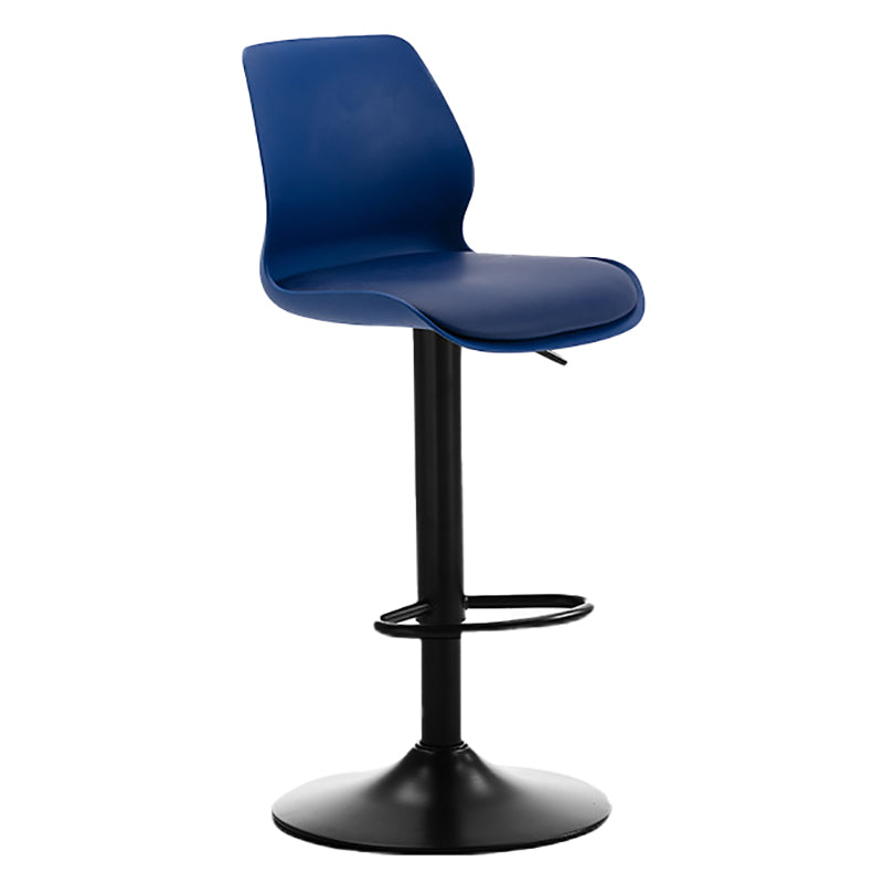 Height Adjustable Leather Barstool Industrial Counter Stool with Backrest
