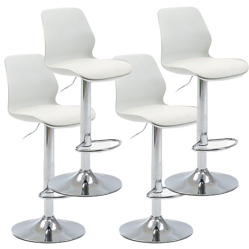 Height Adjustable Leather Barstool Industrial Counter Stool with Backrest