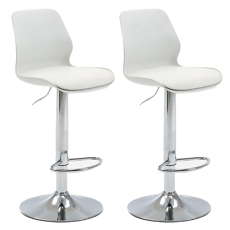 Height Adjustable Leather Barstool Industrial Counter Stool with Backrest