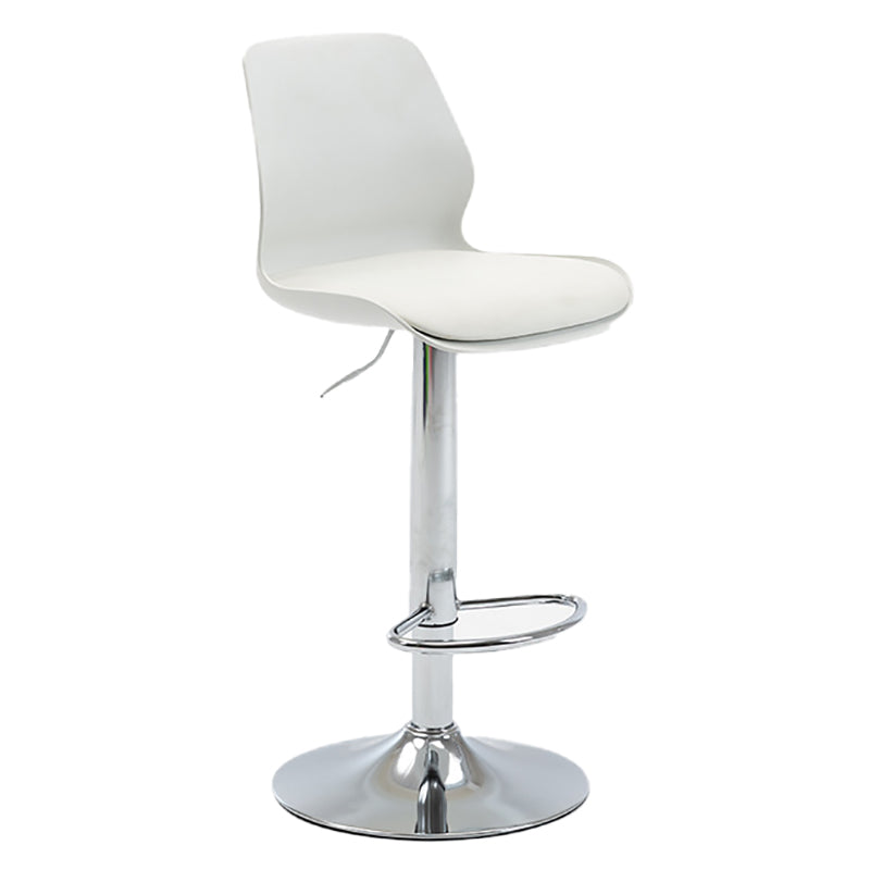 Height Adjustable Leather Barstool Industrial Counter Stool with Backrest