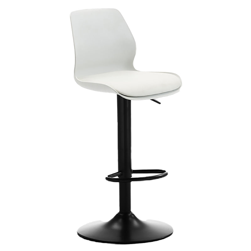 Height Adjustable Leather Barstool Industrial Counter Stool with Backrest