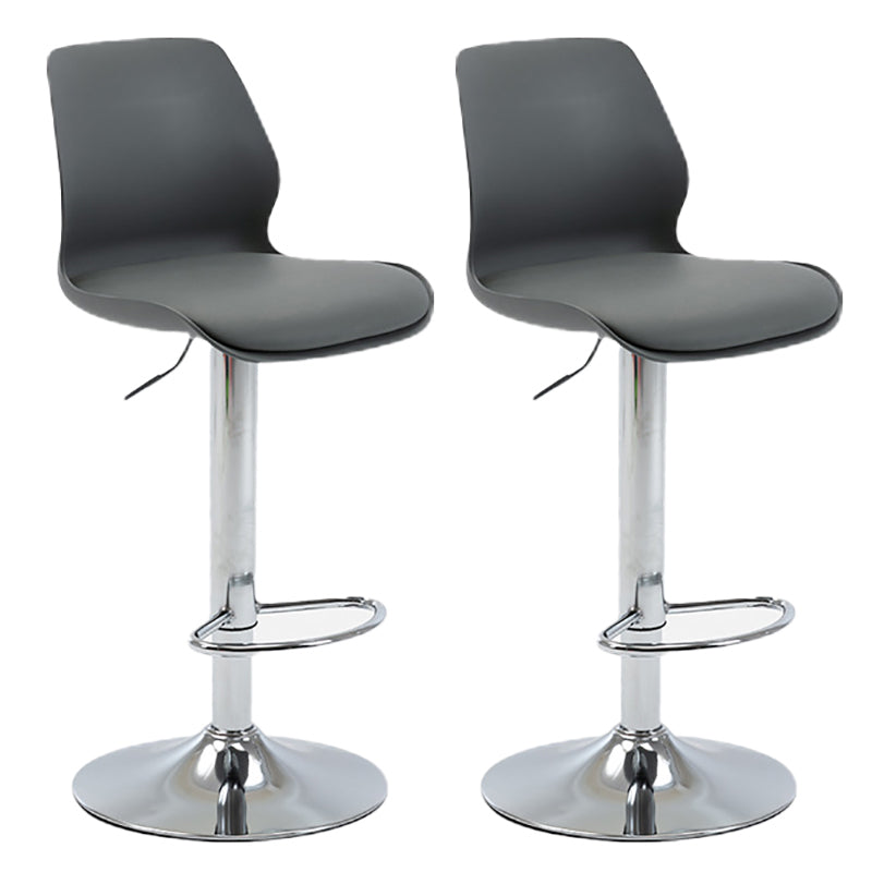 Height Adjustable Leather Barstool Industrial Counter Stool with Backrest