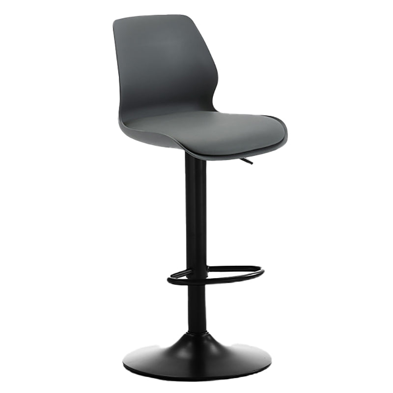 Height Adjustable Leather Barstool Industrial Counter Stool with Backrest