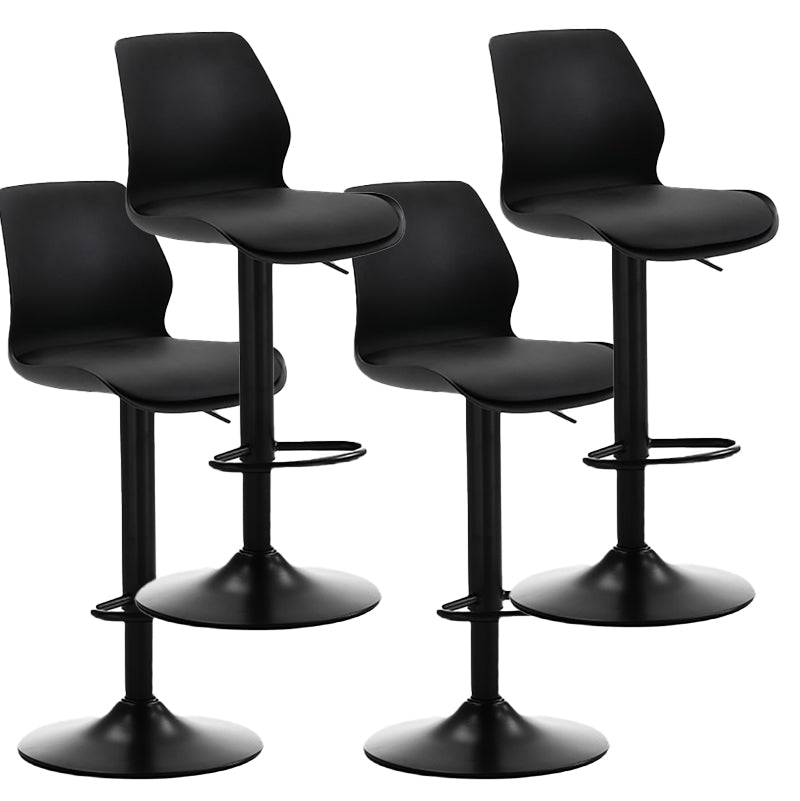 Height Adjustable Leather Barstool Industrial Counter Stool with Backrest